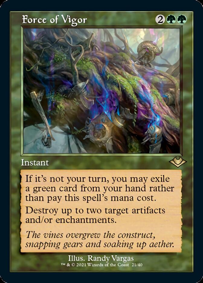 Force of Vigor (Retro Etched Foil) [Modern Horizons 2] (H1R 21)