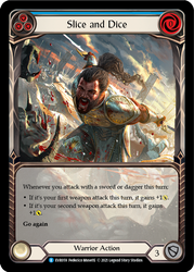 Slice and Dice (Blue) [EVR059] 1st Edition Extended Art Rainbow Foil