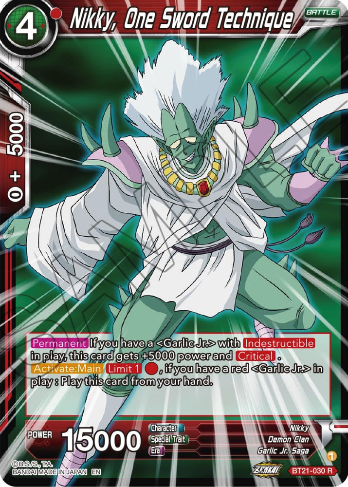 Nikky, One Sword Technique (BT21-030) [ZENKAI Series: Set 04]