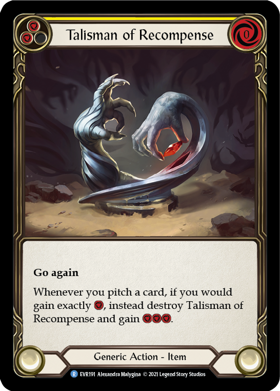 Talisman of Recompense [EVR191] 1st Edition Cold Foil