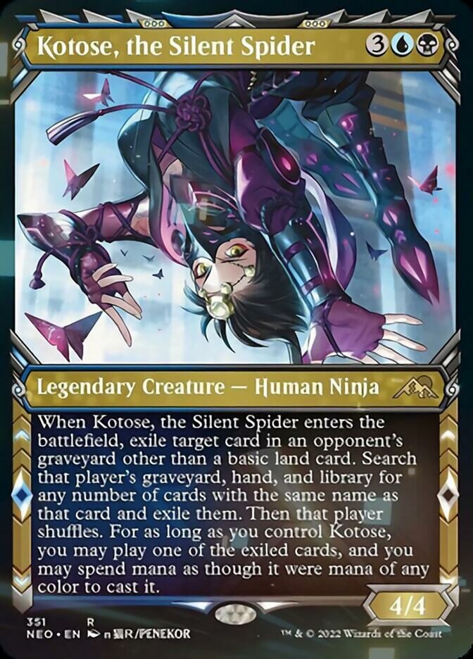 Kotose, the Silent Spider (Showcase Ninja) [Kamigawa: Neon Dynasty] (NEO 351)