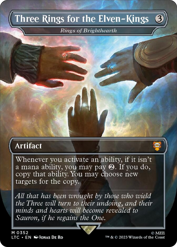 Rings of Brighthearth - Three Rings for the Elven-Kings (Surge Foil) [The Lord of the Rings: Tales of Middle-Earth Commander]