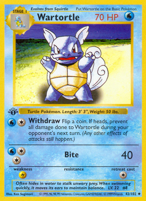 Wartortle (42/102) [Base Set 1st Edition]