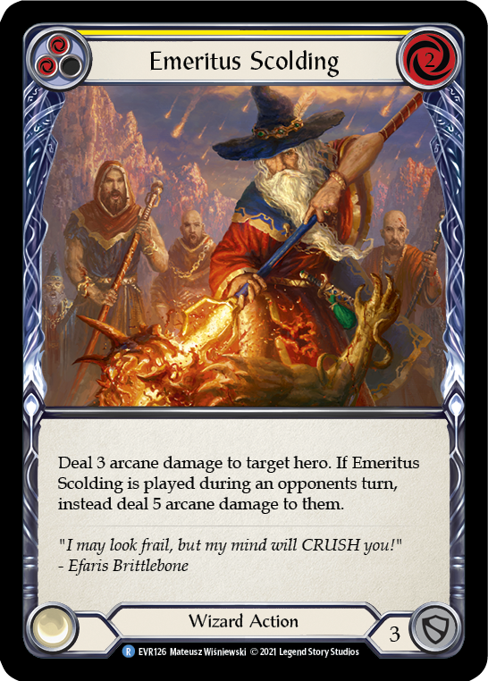 Emeritus Scolding (Yellow) [EVR126] 1st Edition Rainbow Foil