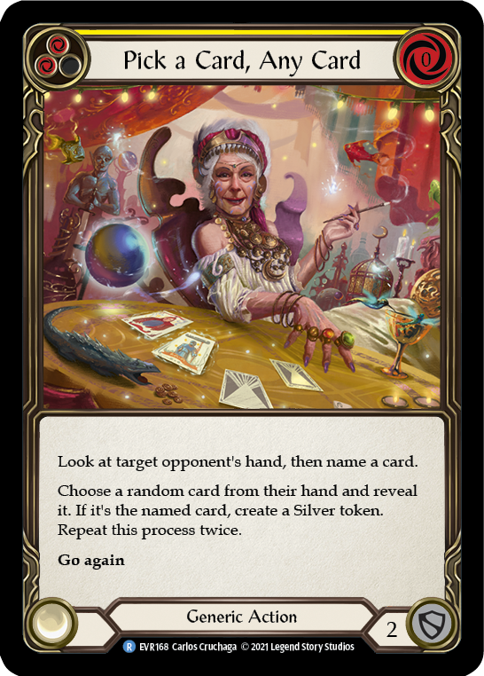 Pick a Card, Any Card (Yellow) [EVR168] 1st Edition Rainbow Foil