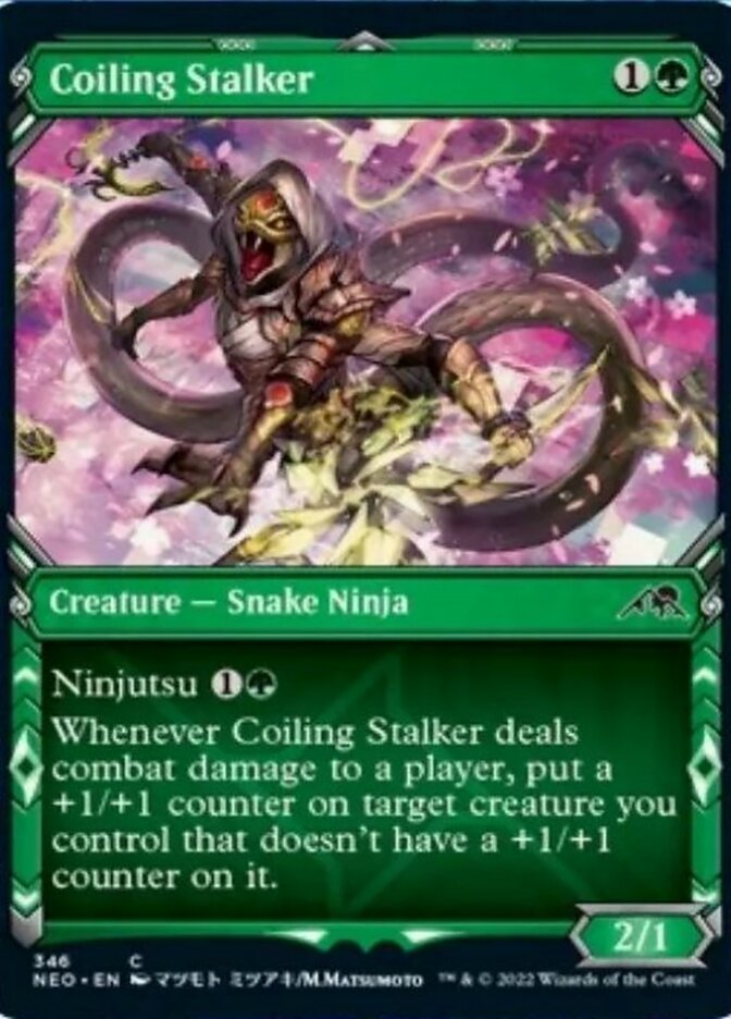 Coiling Stalker (Showcase Ninja) [Kamigawa: Neon Dynasty] (NEO 346)