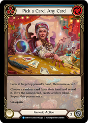 Pick a Card, Any Card (Blue) [EVR169] 1st Edition Extended Art Rainbow Foil