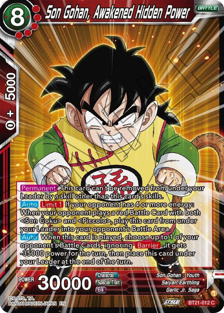 Son Gohan, Awakened Hidden Power (BT21-012) [ZENKAI Series: Set 04]