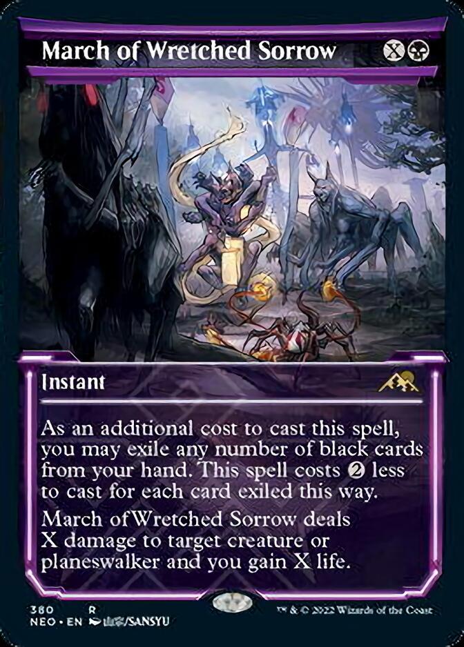 March of Wretched Sorrow (Showcase Soft Glow) [Kamigawa: Neon Dynasty] (NEO 380)