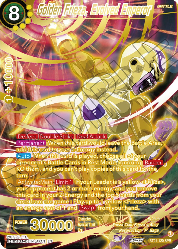 Golden Frieza, Evolved Emperor (SPR) (BT21-120) [ZENKAI Series: Set 04]