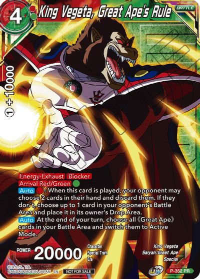 King Vegeta, Great Ape's Rule (Winner Stamped) [P-352]