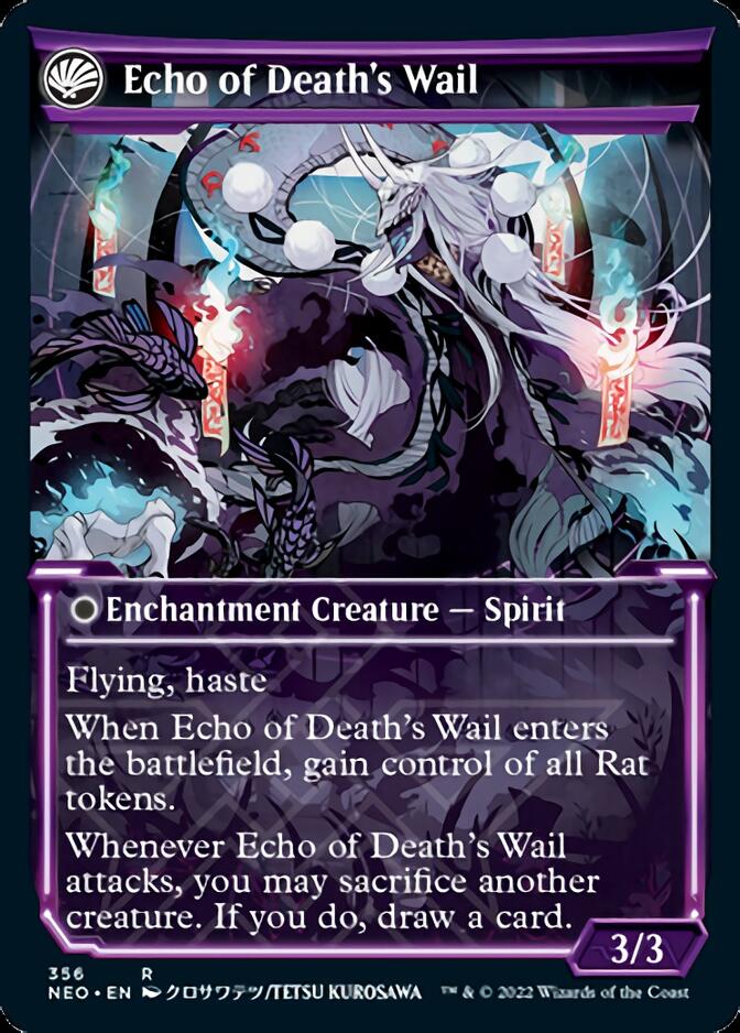 Tribute to Horobi // Echo of Death's Wail (Showcase Soft Glow) [Kamigawa: Neon Dynasty] (NEO 356)