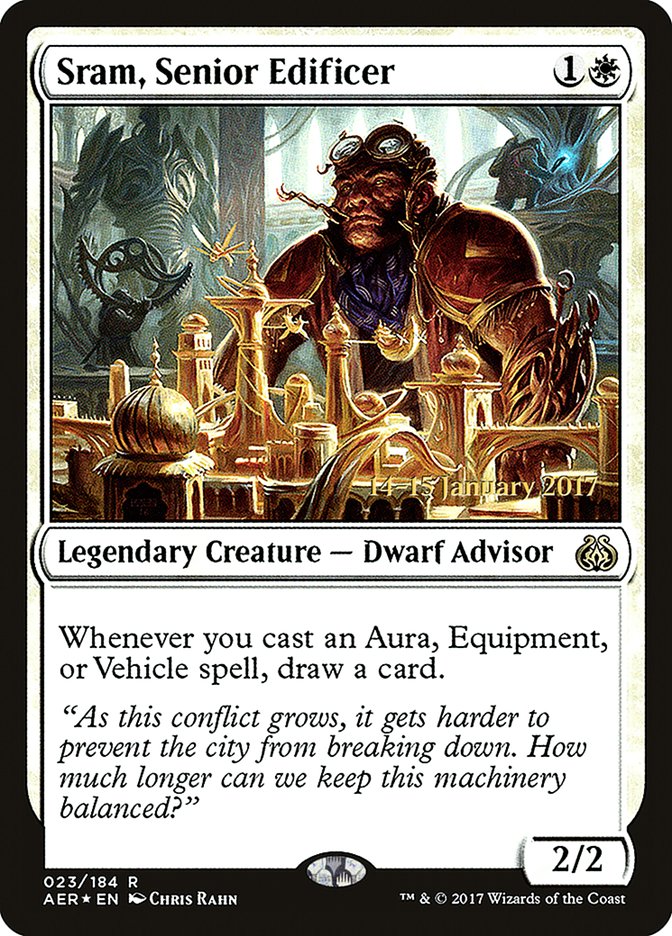 Sram, Senior Edificer  (Prerelease) [Aether Revolt Prerelease Promos] (PAER 23S)