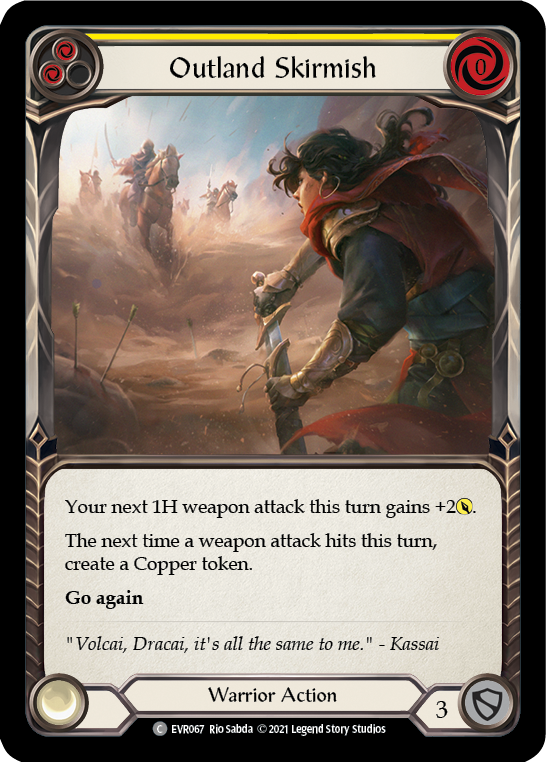 Outland Skirmish (Yellow) [EVR067] 1st Edition Rainbow Foil