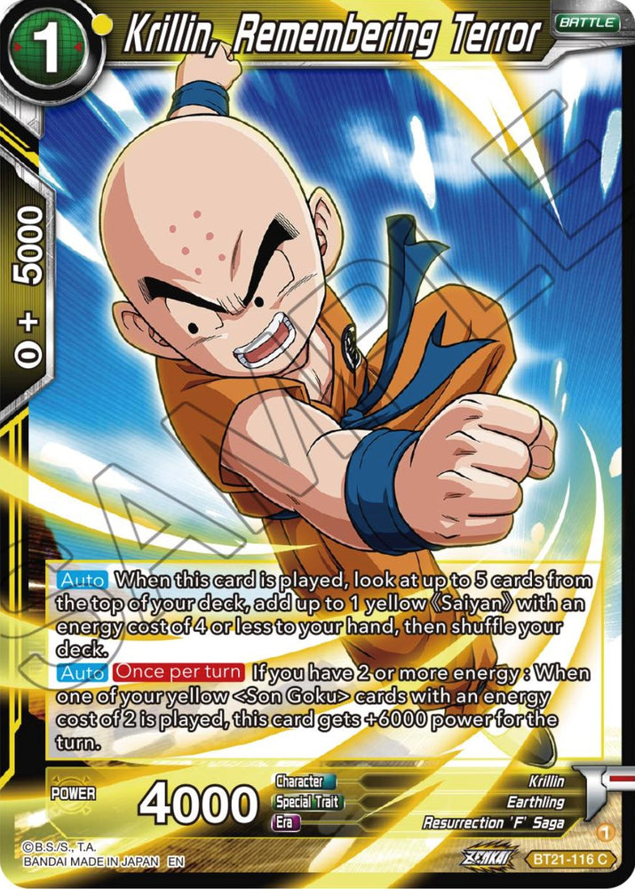 Krillin, Remembering Terror (BT21-116) [ZENKAI Series: Set 04]