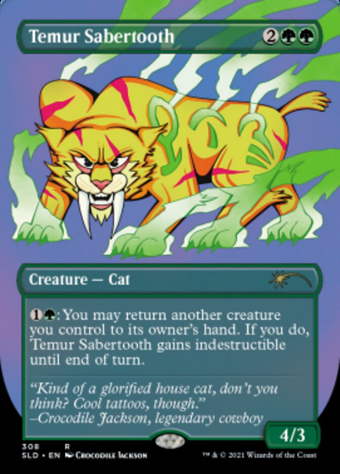 Temur Sabertooth (Borderless) (Foil Etched) [Secret Lair Drop Series] (SLD 308)