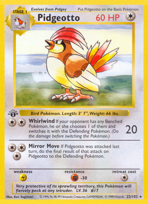 Pidgeotto (22/102) [Base Set 1st Edition]