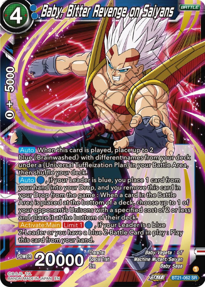 Baby, Bitter Revenge on Saiyans (BT21-062) [ZENKAI Series: Set 04]