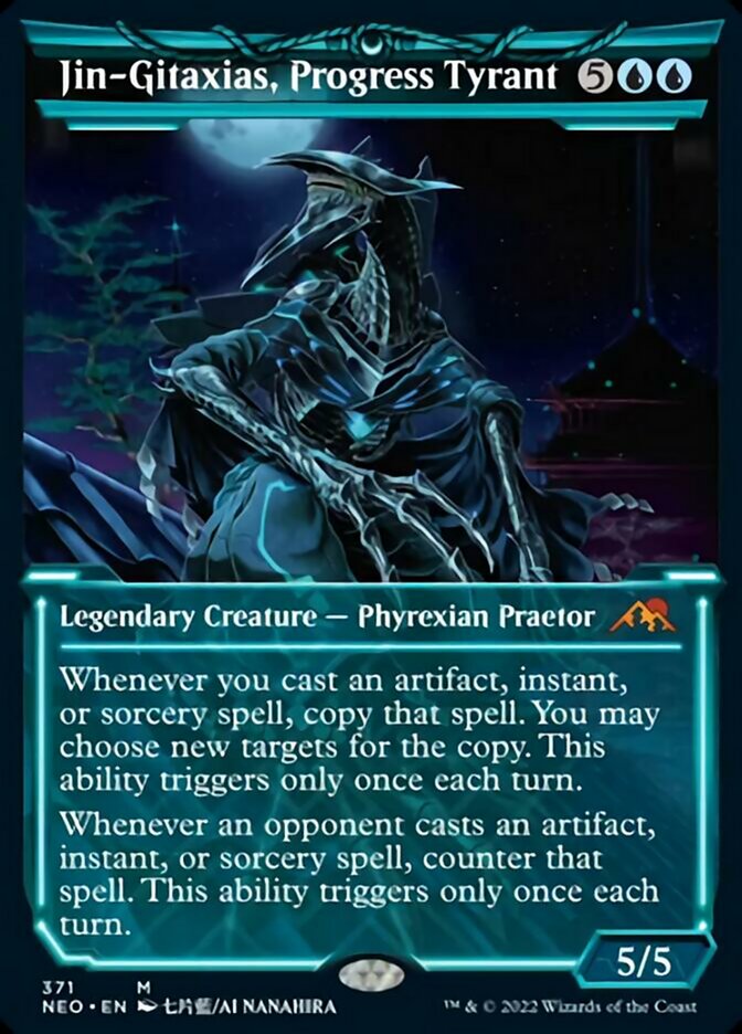 Jin-Gitaxias, Progress Tyrant (Showcase Soft Glow) [Kamigawa: Neon Dynasty] (NEO 371)