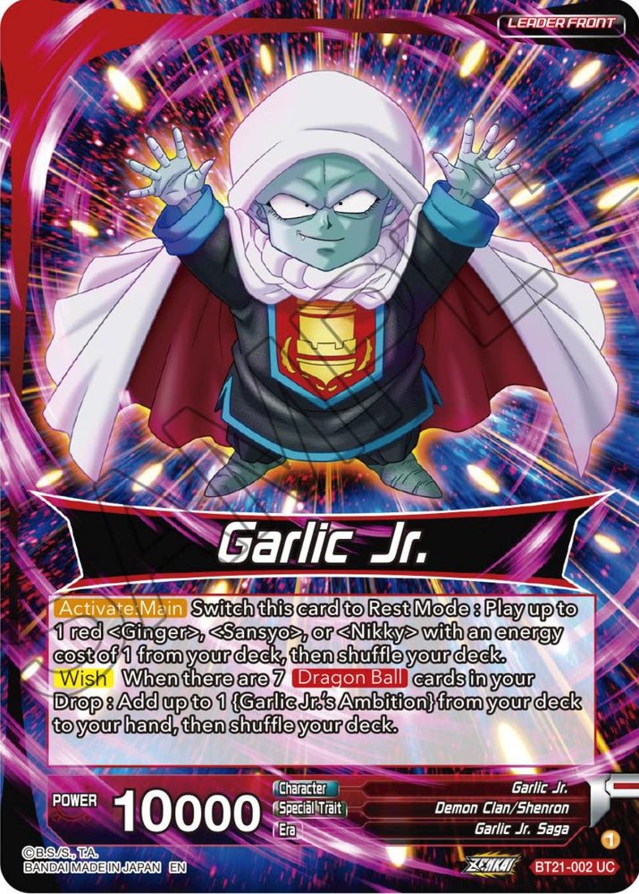 Garlic Jr. // Garlic Jr., Immortal Being (BT21-002) [ZENKAI Series: Set 04]