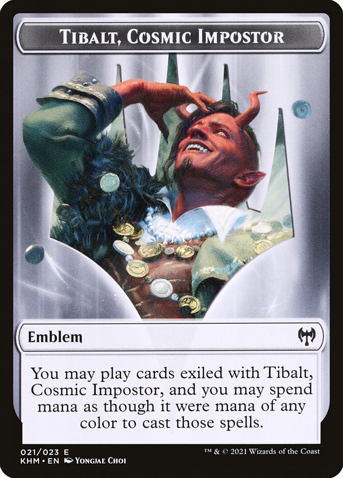 Elf Warrior // Emblem - Tibalt, Cosmic Impostor Double-sided Token [Kaldheim Tokens]