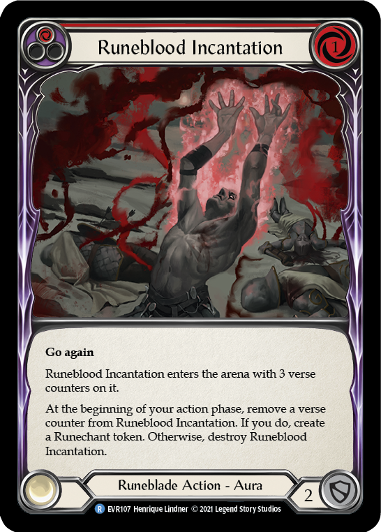 Runeblood Incantation (Red) [EVR107] 1st Edition Rainbow Foil