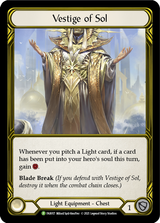 Vestige of Sol [FAB017] (Promo)  Cold Foil