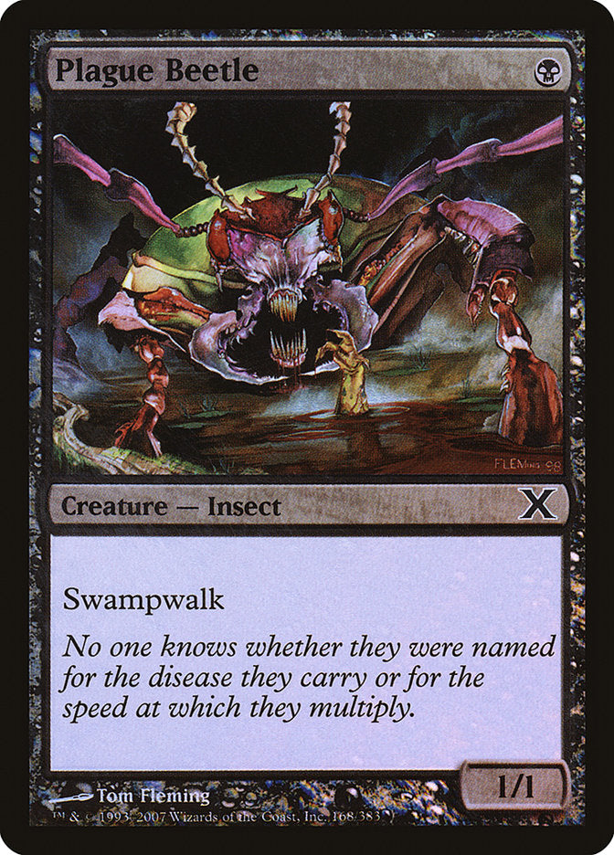 Plague Beetle (Premium Foil) [Tenth Edition] (10E 168)