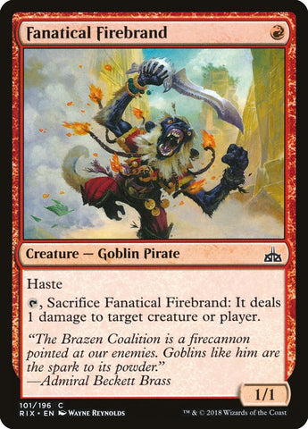 Fanatical Firebrand [Rivals of Ixalan] (RIX 101)