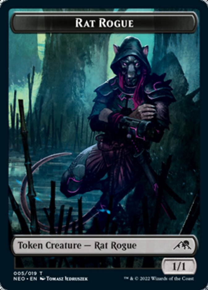 Spirit (002) // Rat Rogue Double-sided Token [Kamigawa: Neon Dynasty Tokens] (TNEO 2)