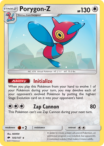 Porygon-Z (105/147) [Sun & Moon: Burning Shadows]