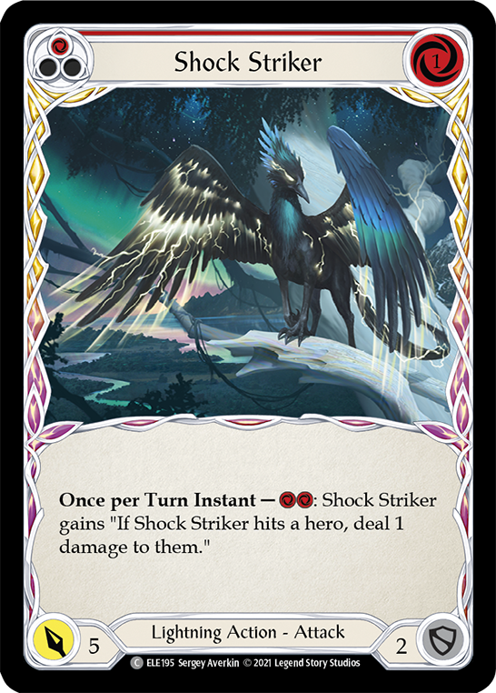 Shock Striker (Red) [ELE195] 1st Edition Rainbow Foil
