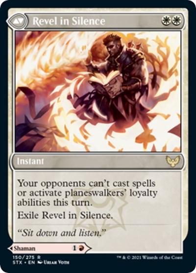 Flamescroll Celebrant // Revel in Silence [Strixhaven: School of Mages Prerelease Promos] (PSTX 150)