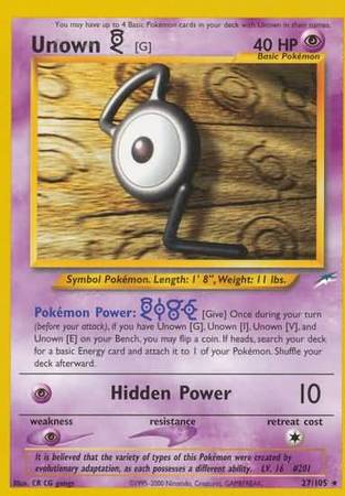 Unown [G] (27/105) [Neo Destiny]