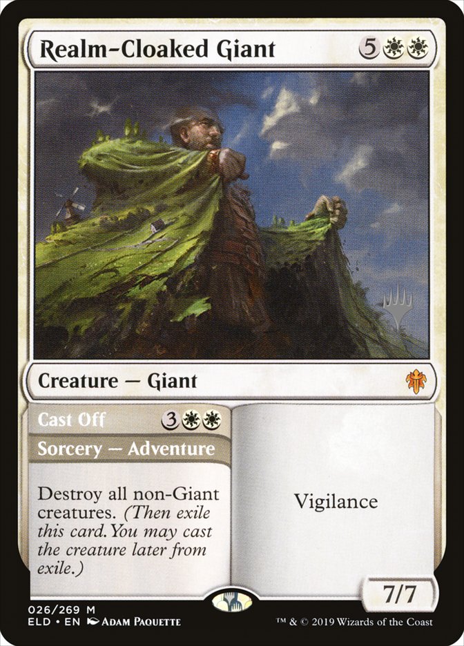 Realm-Cloaked Giant // Cast Off (Promo Pack) [Throne of Eldraine Promos] (PELD 26P)