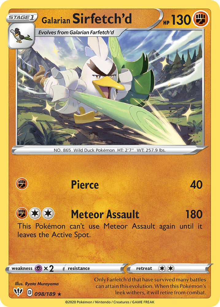 Galarian Sirfetch'd (Cracked Ice holo) (98/189) [Theme Deck Exclusives]