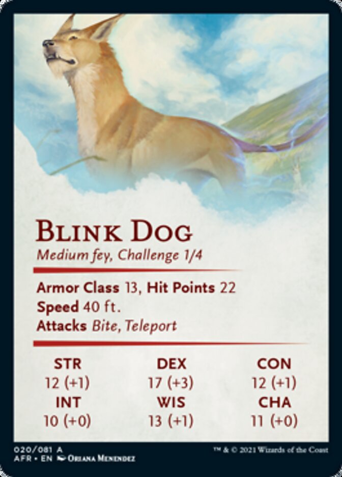 Blink Dog Art Card [Dungeons & Dragons: Adventures in the Forgotten Realms Art Series] (AAFR 20)