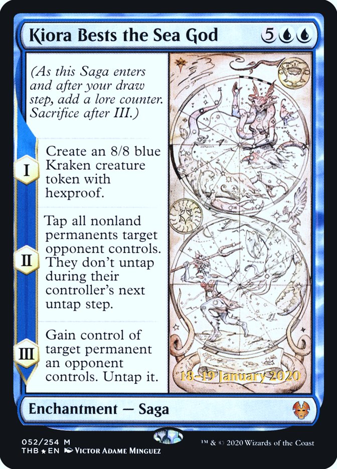 Kiora Bests the Sea God [Theros Beyond Death Prerelease Promos] (PTHB 52S)