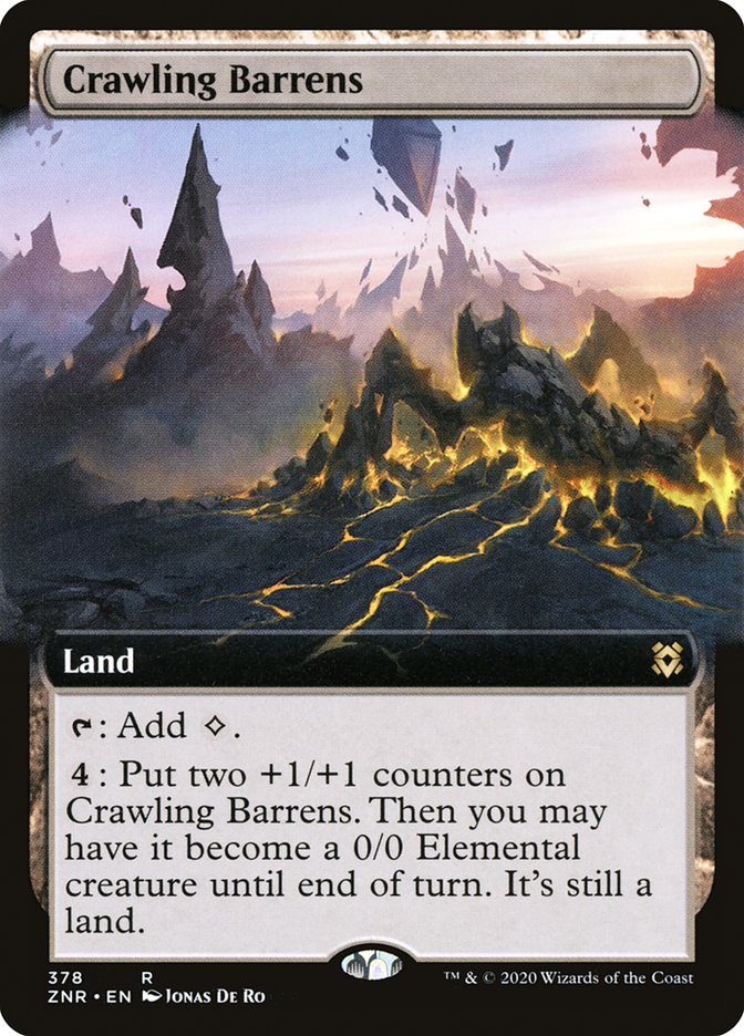 Crawling Barrens (Extended Art) [Zendikar Rising] (ZNR 378)