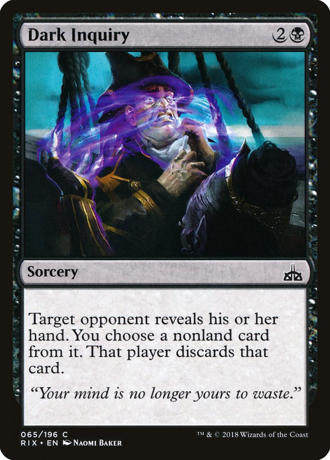 Dark Inquiry [Rivals of Ixalan] (RIX 65)