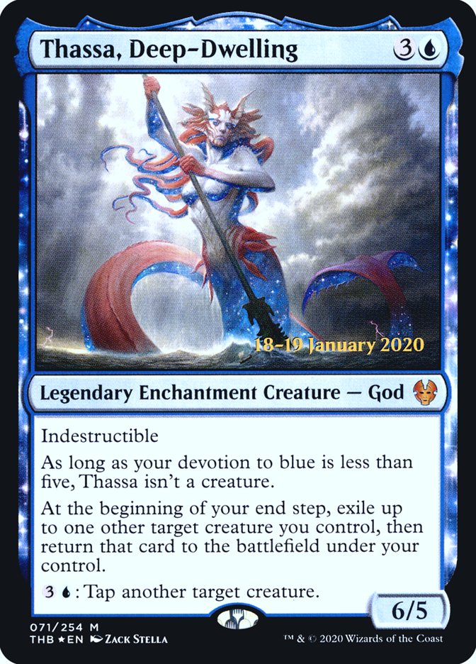 Thassa, Deep-Dwelling [Theros Beyond Death Prerelease Promos] (PTHB 71S)