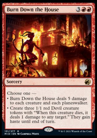 Burn Down the House (Promo Pack) [Innistrad: Midnight Hunt Promo Pack] (PMID 131)