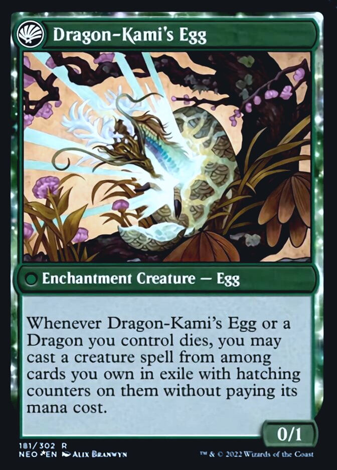 The Dragon-Kami Reborn // Dragon-Kami's Egg [Kamigawa: Neon Dynasty Prerelease Promos] (PNEO 181)