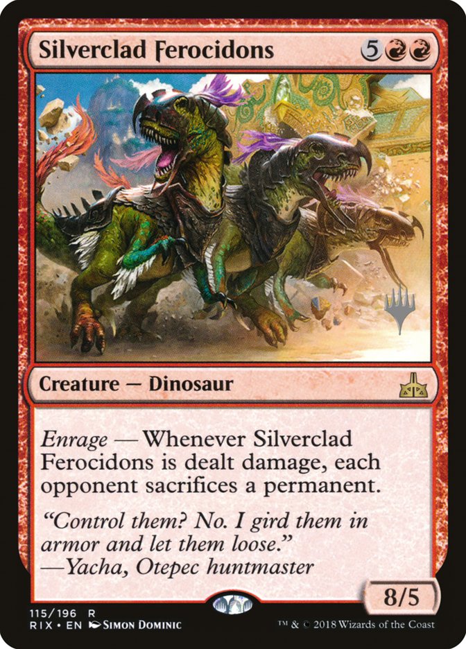 Silverclad Ferocidons (Promo Pack) [Rivals of Ixalan Promos] (PRIX 115P)