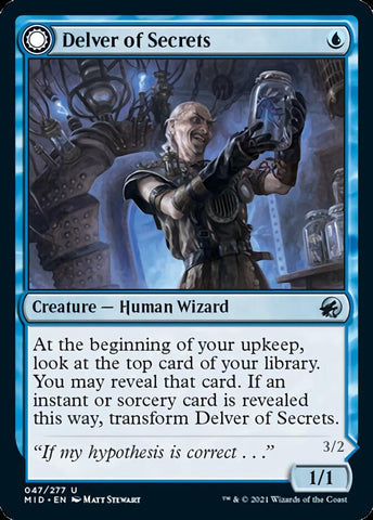 Delver of Secrets // Insectile Aberration [Innistrad: Midnight Hunt] (MID 47)