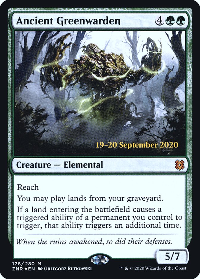 Ancient Greenwarden  [Zendikar Rising Prerelease Promos] (PZNR 178S)