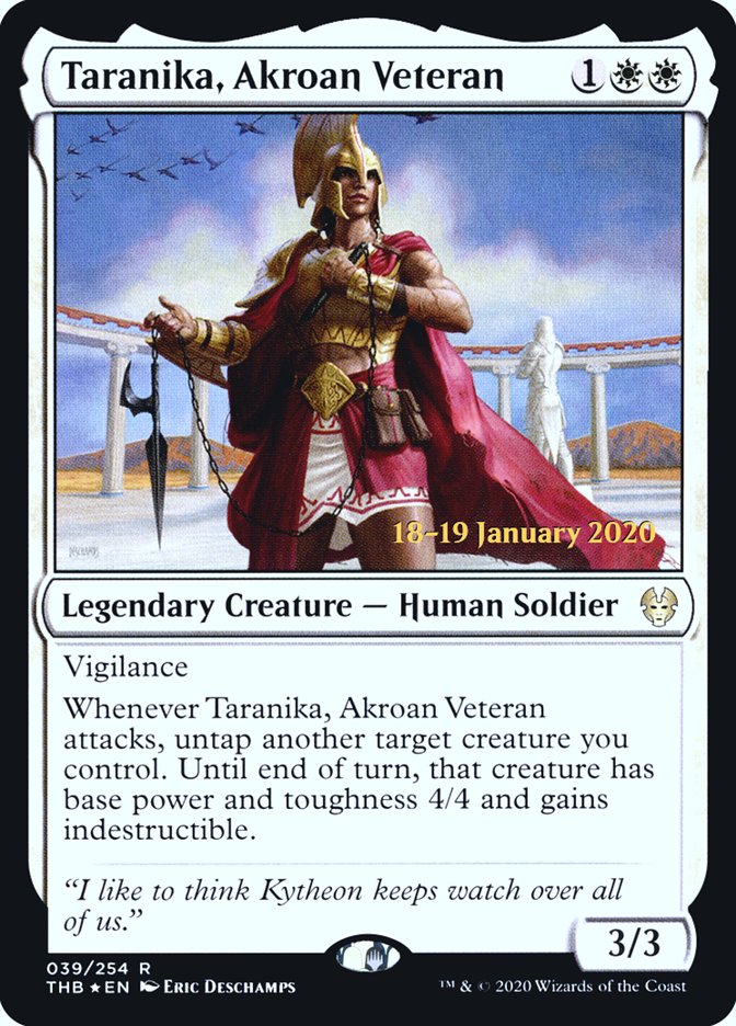 Taranika, Akroan Veteran [Theros Beyond Death Prerelease Promos] (PTHB 39S)