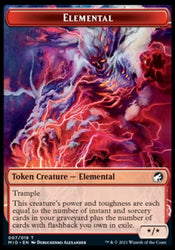 Human // Elemental Double-sided Token [Innistrad: Midnight Hunt Tokens] (TMID 1)