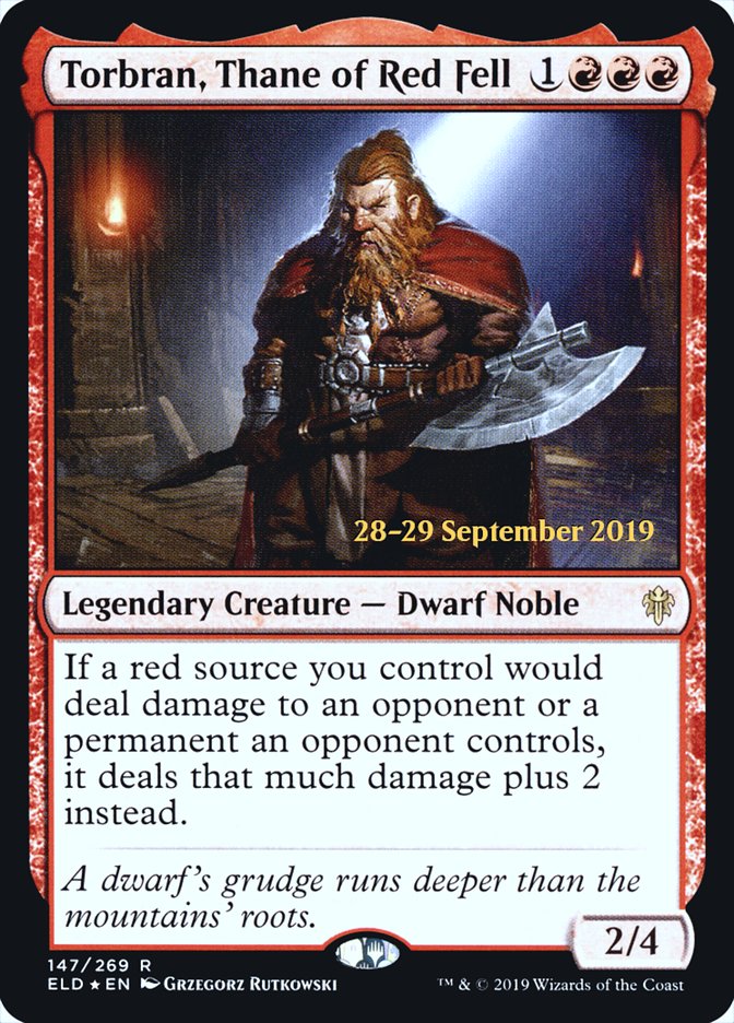 Torbran, Thane of Red Fell  [Throne of Eldraine Prerelease Promos] (PELD 147S)