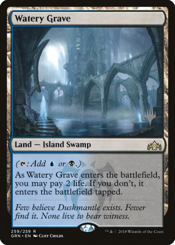 Watery Grave (Promo Pack) [Guilds of Ravnica Promos] (PGRN 259P)